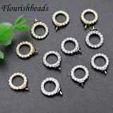 Metal Circle Zircon Bead Setting Earring Hooks 30pc Lot
