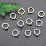 Metal Circle Zircon Bead Setting Earring Hooks 30pc Lot