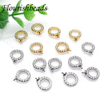 Metal Circle Zircon Bead Setting Earring Hooks 30pc Lot