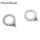 Metal Circle Zircon Bead Setting Earring Hooks 30pc Lot