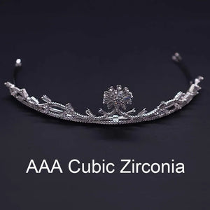 High Metal Sparkling Cubic Zirconia Princess Tiaras And Crowns For Women