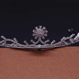 High Metal Sparkling Cubic Zirconia Princess Tiaras And Crowns For Women