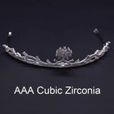 High Metal Sparkling Cubic Zirconia Princess Tiaras And Crowns For Women