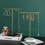 Metal T-shaped Wooden Jewelry Display Stand