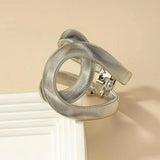Metal Wide Spring Cuff Bracelet Large Statement Jewelry