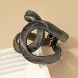 Metal Wide Spring Cuff Bracelet Large Statement Jewelry