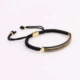 Micro CZ Pave Charm Cord Wrap Bracelet Men Jewelry