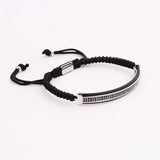 Micro CZ Pave Charm Cord Wrap Bracelet Men Jewelry