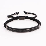 Micro CZ Pave Charm Cord Wrap Bracelet Men Jewelry