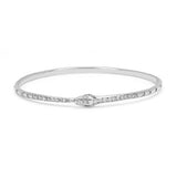 Clear Cz Paved Silver Snake Cuff Bangle 60mm