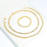Colorful CZ Evil Eye Charm Rainbow Tennis Chain Bracelet