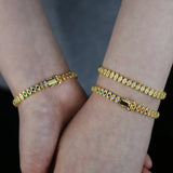 Rainbow CZ Evil Eye Tennis Chain Bracelet