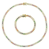 Rainbow CZ Evil Eye Tennis Chain Bracelet