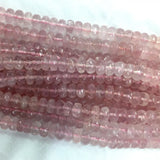 Mozambique Rose Quartz Crystal Faceted Rondelle Necklace Bracelet Beads