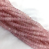 Mozambique Rose Quartz Crystal Faceted Rondelle Necklace Bracelet Beads