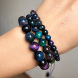 Multicolor Tiger Eye Stone Beads Round Spacer Beads 15''