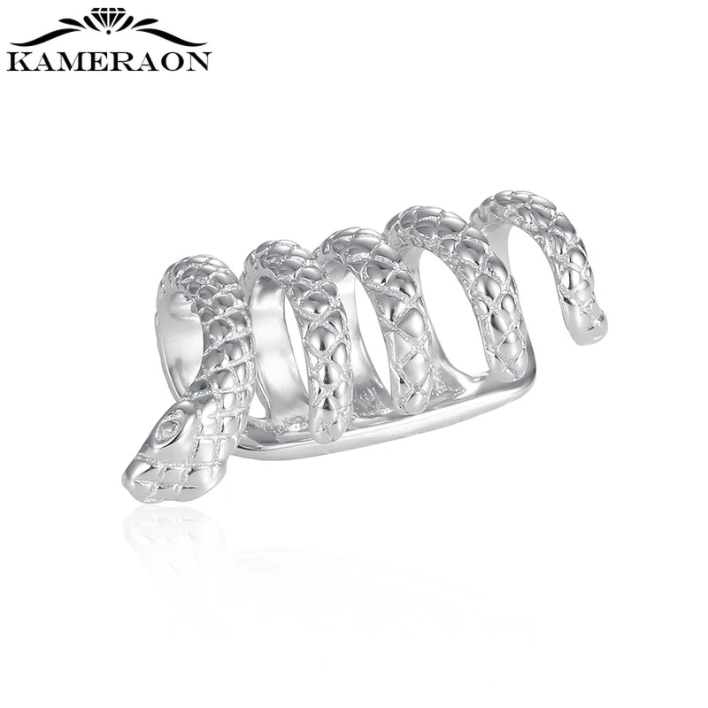 Snake Clip Earrings S925 Sterling Silver Punk Jewelry