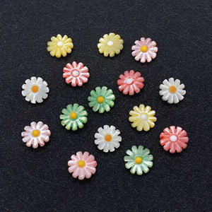 10 Pcs Daisy Pearl Shell Beads for DIY Jewelry Making