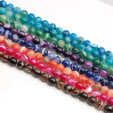 High Natural Banded Agates Stone Round Necklace Bracelet Jewelry Beads