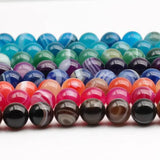 High Natural Banded Agates Stone Round Necklace Bracelet Jewelry Beads