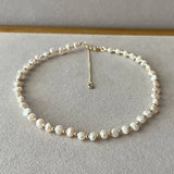 High Natural Baroque Pearl Necklace Purple Pink 32-50cm Choker Necklace