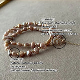 High Natural Baroque Pearl Necklace Purple Pink 32-50cm Choker Necklace