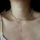 High Natural Baroque Pearl Necklace Purple Pink 32-50cm Choker Necklace