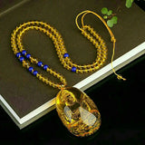 Natural Carved Buddha Lucky Amulet Pendant Necklace