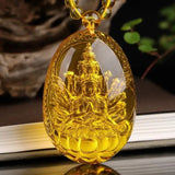 Natural Carved Buddha Lucky Amulet Pendant Necklace