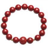 Natural Cinnabar Chinese Zodiac Bracelet Red Raw Ore Jewelry Amulet