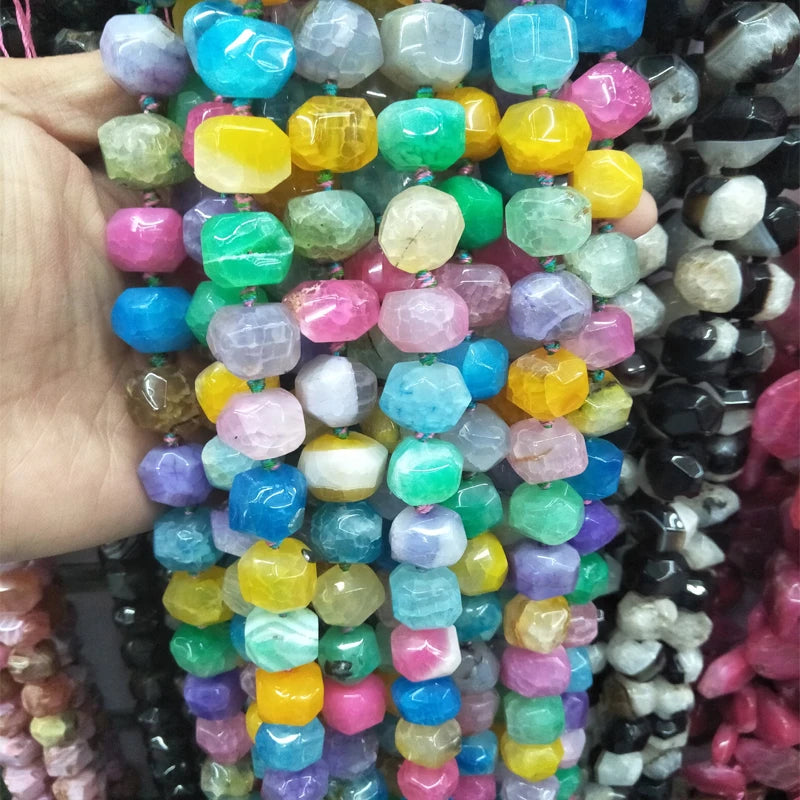 High Natural Colorful Square Agates Stone Beads For Necklace Making