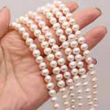 Round Natural Freshwater Pearl Beads for Jewelry Making DIY