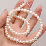 Round Natural Freshwater Pearl Beads for Jewelry Making DIY