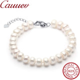 8-9mm Freshwater Pearl Bracelet Silver 925 Jewelry