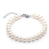 8-9mm Freshwater Pearl Bracelet Silver 925 Jewelry
