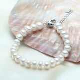 8-9mm Freshwater Pearl Bracelet Silver 925 Jewelry