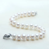 8-9mm Freshwater Pearl Bracelet Silver 925 Jewelry