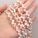 Natural Freshwater Pearl Beads 7-8mm Two Hole Bracelet Necklace Making