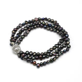 Freshwater Pearl Triple Bracelet Beaded Retro Style Jewelry