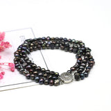 Freshwater Pearl Triple Bracelet Beaded Retro Style Jewelry