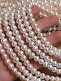 Natural Freshwater Pearl Beads Oval Round Loose Beads for Jewelry Making DIY