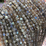Natural Flash Labradorite Beads Oblate Faceted Loose Beads