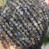 Natural Flash Labradorite Beads Oblate Faceted Loose Beads