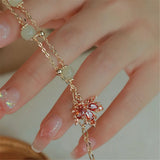 Hetian Jade Maple Leaf Charm Bracelet for Women