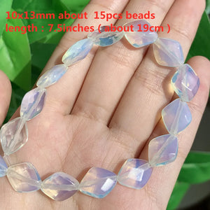 Natural Opal Faceted Round Heart Loose Beads for DIY Charms Jewelry