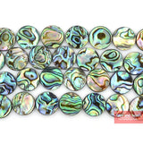 Natural Peacock Abalone Shell Coin Beads 10-15mm for Jewelry Making