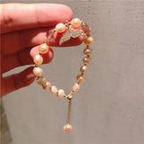 Natural Pearl Mermaid Crystal Bracelet for Women Girl Gift Fine Jewelry Wedding