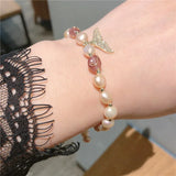 Natural Pearl Mermaid Crystal Bracelet for Women Girl Gift Fine Jewelry Wedding