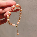 Natural Pearl Mermaid Crystal Bracelet for Women Girl Gift Fine Jewelry Wedding