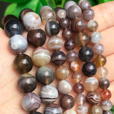 Natural Persian Agates Stone Round Loose Spacer Beads 15''